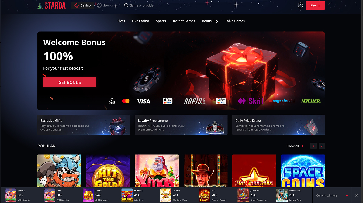 Официальный сайт Starda